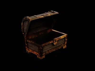 Stylized Dungeon Door and Treasure Chest pack Low-poly 3D model