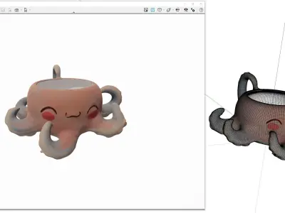 Octopus Tentacle Mug Low-poly 3D model