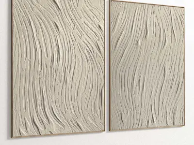 Plaster Two Photo Frame 252 Low-poly 3D model