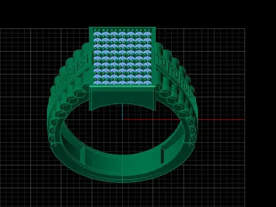 Print Ready STL 3DM  Gents Rings Diamond Men Ring  3D print model 58
