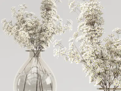 Collaction Plants Bouquet 18 White  3D model