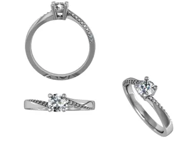 diamond ring 3D print model 43