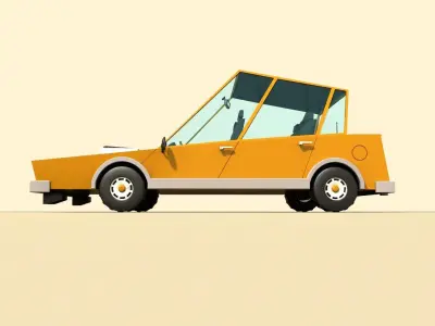 CAR 2 taxi Low-poly 3D model