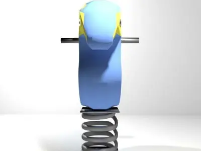 Playground Element - Spring Horse 3D model