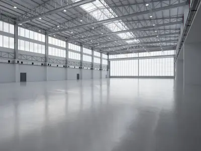 Airplane Hangar Interior 14 Low-poly 3D model