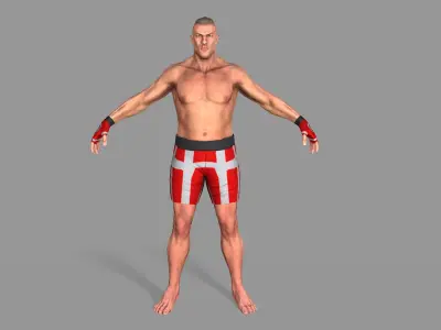 UFC Boxer Low-poly 3D model