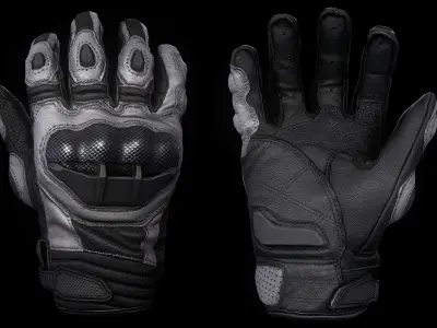 Motor Gloves 002 Low-poly 3D model