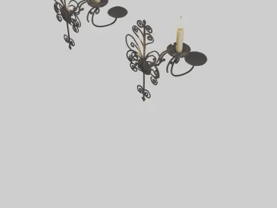 Candle wall sconce model Low-poly 3D model