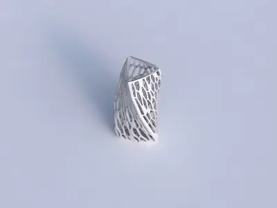 Vase twist triangle with faceted organic lattice 3D print model