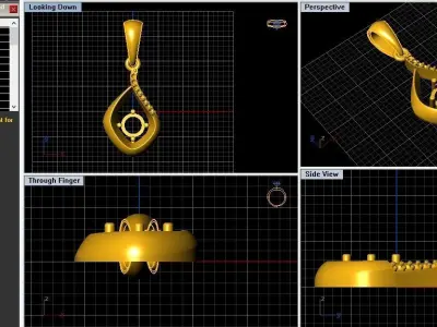 Pendant Diamond Drop 3D print model