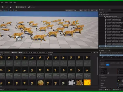 Amur Leopard Male Low-poly 3D model
