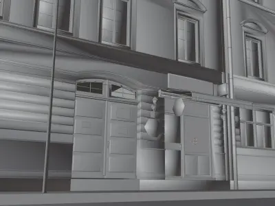 Modern street at night Free low-poly 3D model