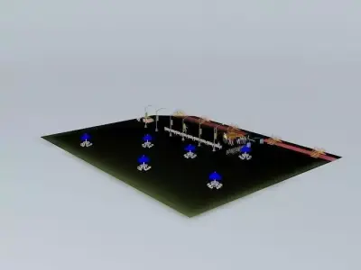 Bicycle Driver and Car CollisionScene  Free 3D model