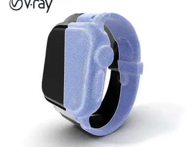 Smartwatch Model Pack with Adjustable Band Low-poly 3D model
