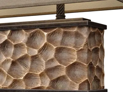 Large Bronze Table Lamp Bronze Loft Metal Rustic Nightstand 3D model