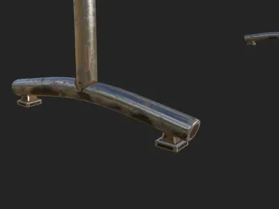 old tagged doble sofa Low-poly 3D model