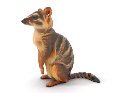 Striped Numbat Creature model pack Low-poly 3D model