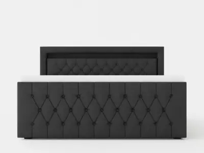 Franco Bed Package 180x200 Co Storage Gray Velvet Low-poly 3D model