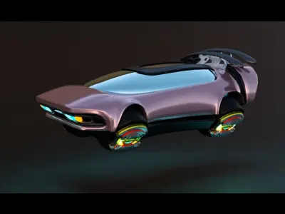 Simplistic Flying Vehicle 19 Low-poly 3D model