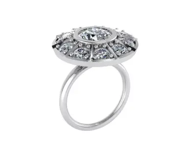 Round Halo Ring 4038 3D print model