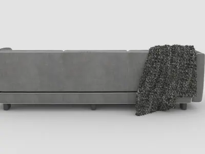 Sport Couch with Blanket 3D model