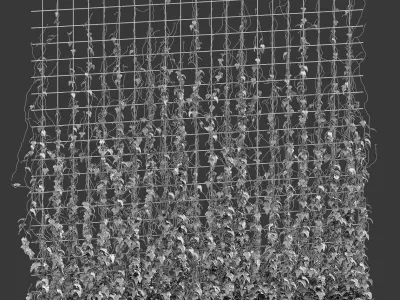 Ivy model on the grate in a long pot 3D model