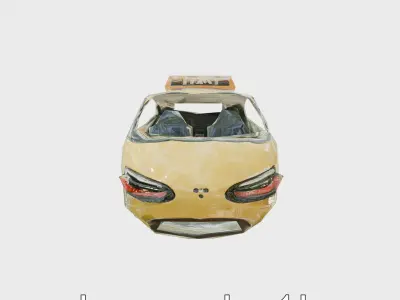 Flying Futuristic Taxi Vehicle Model Low-poly 3D model