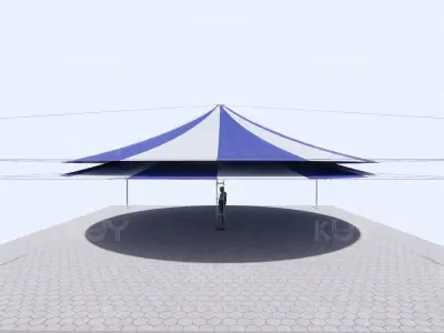 Event umbrella type 2 floors Low-poly 3D model