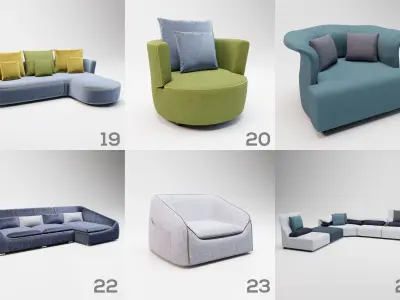 Sofa Bundle Pack -  60 Models Collection