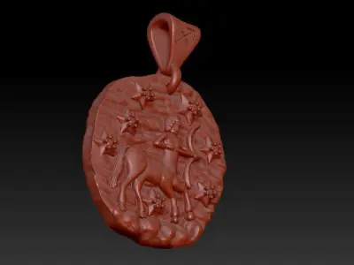 Horoscope Sagittarius pendant 3D print model
