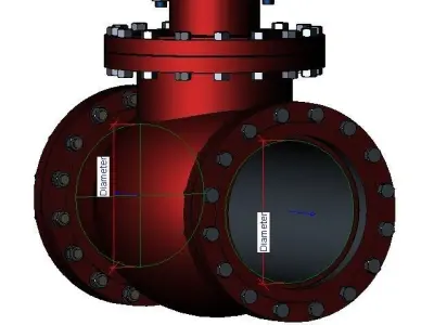 Globe Valve - Revit Family - Size 50mm - 500mm 3D model