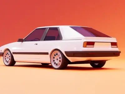 80s fastback coupe Low-poly 3D model