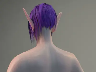 Elf Female Body Set Low-poly 3D model