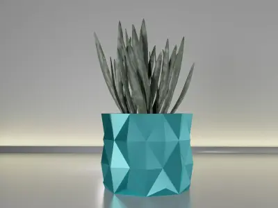 succulent plant pot 19 3D print model