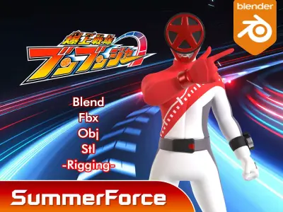 Boon Red - Boonboomger Low-poly 3D model