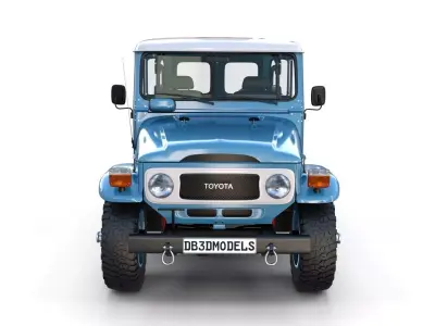 Toyota Land Cruiser FJ 40 Blue with Interior 3D model