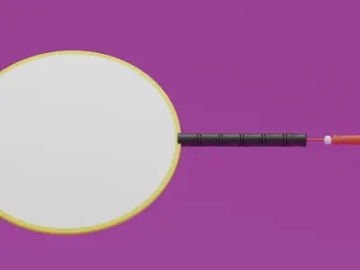 Chinese Traditional Palace Round Hand Fan 3D model