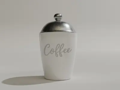 Kitchen Jars with food names Low-poly 3D model
