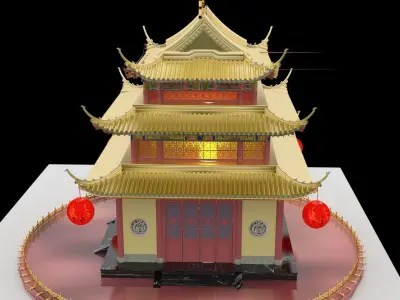Chinese ancient house  3D model 30