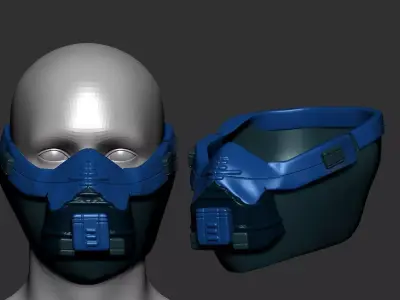 helmet high poly sculpt 3d printable  3D model 8