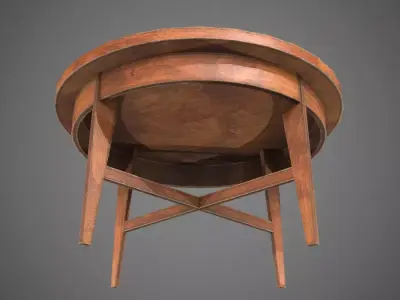 Table round coffee Low-poly 3D model