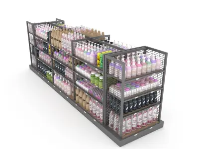 cosmetic product market stand Low-poly 3D model