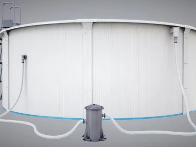 Waterpool Garden Low-poly 3D model