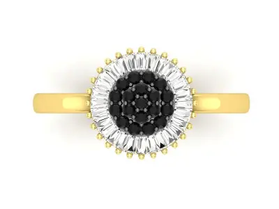 AV 604 Diamond Ladies Cluster Flower Ring 3D print model