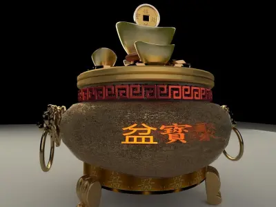 chinese gold ingot 3D model