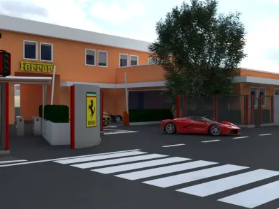 Ferrari Factory Maranello 3D Low-poly 3D model