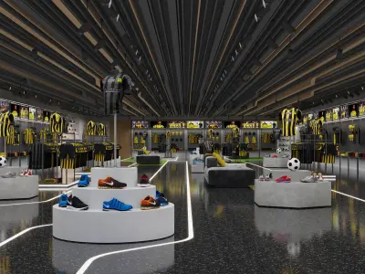 Saudi sport shop - al-ittihad sports store 3d model  Low-poly 3D model