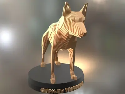 Parametric German Shepherd Dog Low-poly 3D model