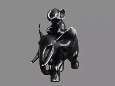 Baby Elephant Decoration Figurine 3D model