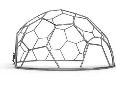 Hexagonal Dome with entry Geodesic Like Pattern 3D model